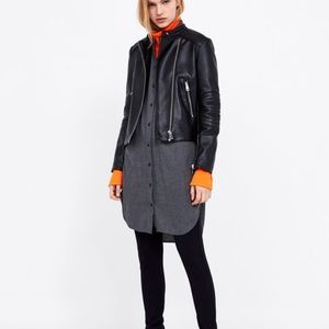 Zara Leather Look Biker Jacket